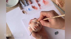 Роспись лица авторской куклы Faceup doll tutorial, Face Makeup doll