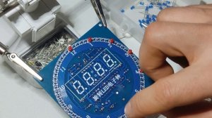 Rotating LED Electronic Clock Kit , DS1302 , STC15W408AS , Soldering