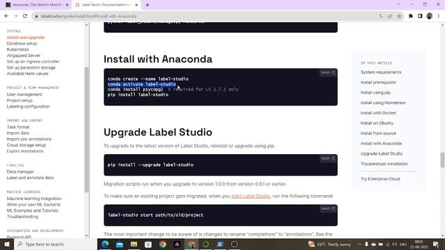 Installation of Label Studio (Annotation Tool) for Windows смотреть онлайн