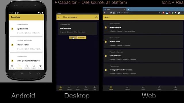 Newsy React Ionic demo смотреть онлайн