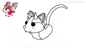 How To Draw Strawberry Shortcake Bat Dragon Pet | Roblox - Adopt Me Winter | Cute Drawing Tutorial