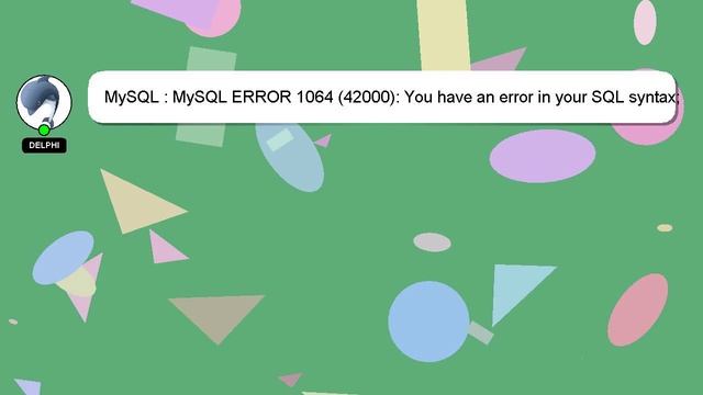 MySQL : MySQL ERROR 1064 (42000): You have an error in your SQL syntax; check the manual that corre смотреть онлайн