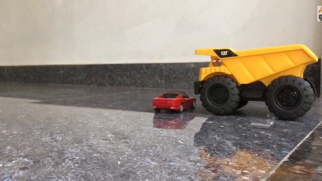 ferrari toy hits dump truck in slow motion смотреть онлайн