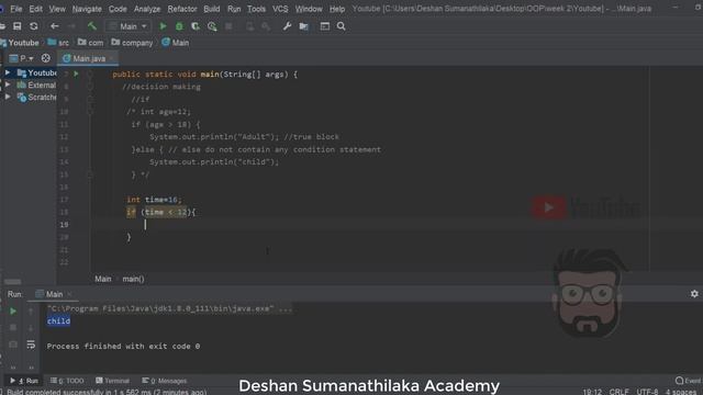 Java 08 - IF ELSE for Decision making in Sinhala смотреть онлайн