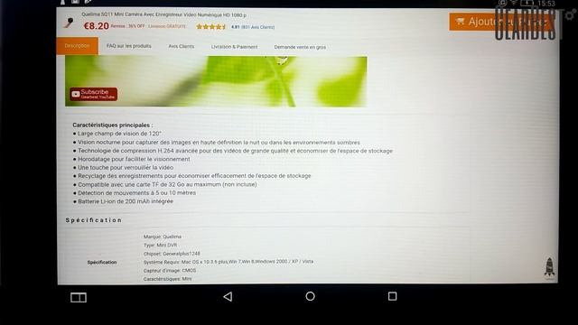 Mini Caméra SQ11- La discrétion à petit prix смотреть онлайн