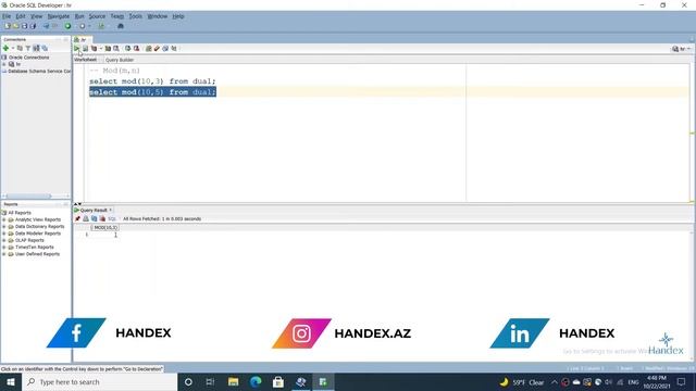 Oracle SQL dərsləri - 23. Single Row Functions in Oracle SQL | MOD function смотреть онлайн