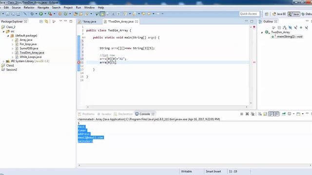 Java for Selenium - Java 3 Array Single and two dimensional Arrays смотреть онлайн
