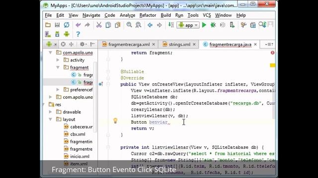 8. Android Studio 1.5.1 - SQLite Guardar - Spinner - EditView - (Movil) смотреть онлайн