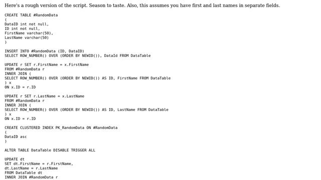 Databases: Scrubbing Names via SQL Query/Batch (2 Solutions!!) смотреть онлайн