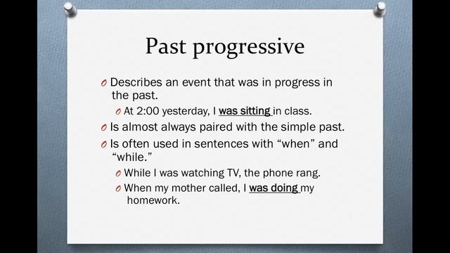 Simple past vs. past progressive смотреть онлайн