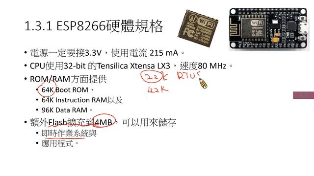 IoT 2022 usign MicroPython Ch01-NodeMCU-32S-1.3 ESP8266 硬體規格 смотреть онлайн