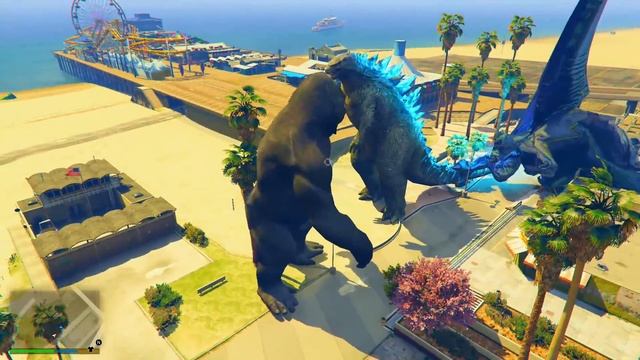 ГОДЗИЛЛА КИНГ КОНГ vs КАЙДЗЮ ОТБАСЫ (GTA V) смотреть онлайн