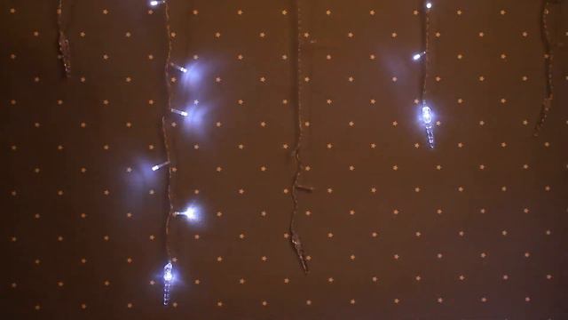 Электрогирлянда-занавес Сосульки холодный белый свет 3х0,65м смотреть онлайн