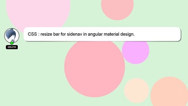CSS : resize bar for sidenav in angular material design. смотреть онлайн