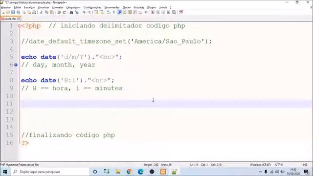 Aquecimento PHP - Função Date, variáveis e estrutura de decisão смотреть онлайн