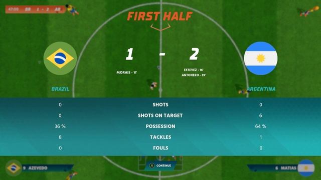 Super Soccer Blast - Brazil vs Argentina - Gameplay (ПК) смотреть онлайн