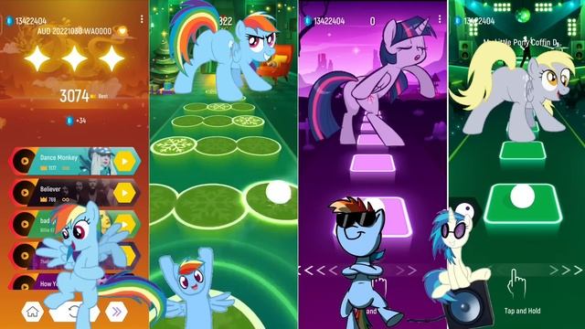 Pinkiepie - Twilightsparkle - Rainbow Dash - Rarity Song TilesHopEDMRush #mlp #mylittlepony #edm