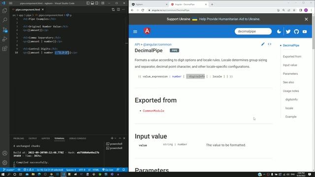 #11.5 - DecimalPipe 'digitsInfo' Explained - pipes - Angular Series смотреть онлайн