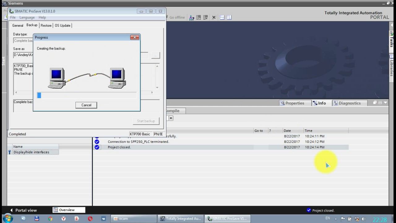 Prosave - тач панели KTP-700 basic - создание Backup смотреть онлайн
