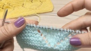 Узор для детского пледа Сердечко. Вязание спицами.