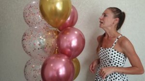 [Мастер - класс] Как сделать фонтан каскад из шариков хром и конфетти. Стойка из шаров с гелием