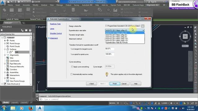 CIVIL 3D 2015 (CREATE SUPERELEVATION5) смотреть онлайн