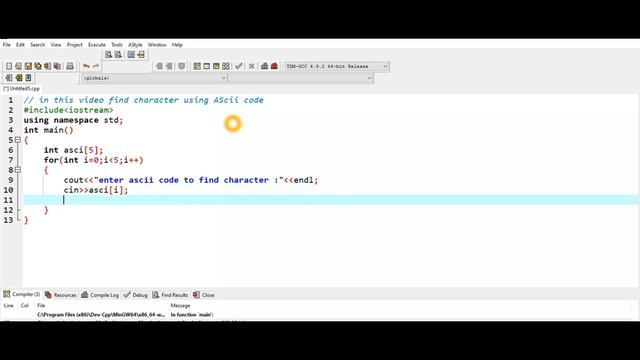 Write a program to find character using ASCII code #C++ смотреть онлайн