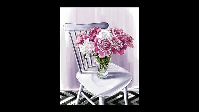 Рисуем в Procreate Стул с цветами смотреть онлайн