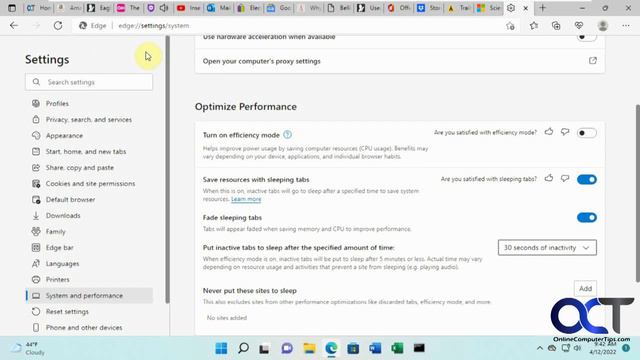 Save on System Resources with the Microsoft Edge Sleeping Tabs Feature смотреть онлайн