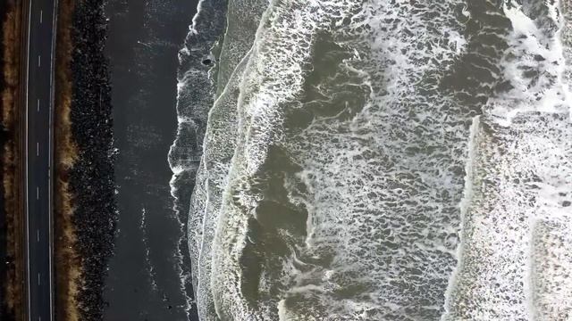 Мыс Дальримпля. Остров Сахалин. Море с высоты птичьего полета. смотреть онлайн