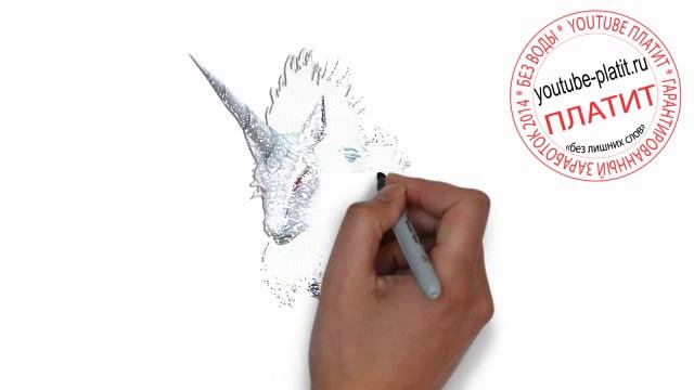 Как нарисовать карандашом белого единорога за 36 секунд смотреть онлайн