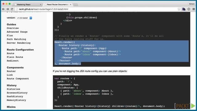 Mastering ReactJS: Utilizing a Router to Manage Our URLs and Main Entry Points | packtpub.com смотреть онлайн