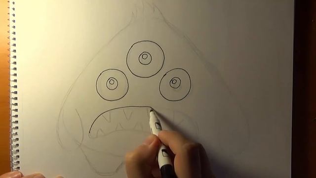 How to draw a yellow monster, Cómo dibujar un monstruo, Как нарисовать монстра смотреть онлайн