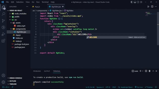 How To Make Video Background In Website Using React | React js beginner projects смотреть онлайн