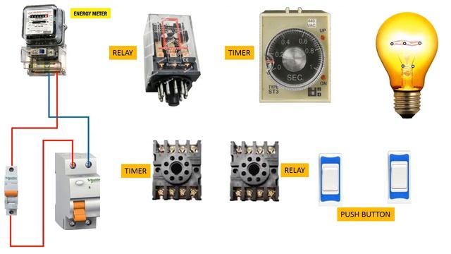 Connection Delay Time Relay, 8 Pin Timer Relay With Connected With 8 Pin Relay