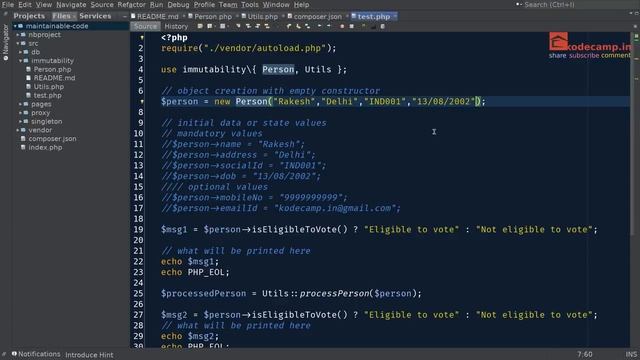 Maintainable Code : 08 : Immutability || Object Builder Pattern - 01 смотреть онлайн