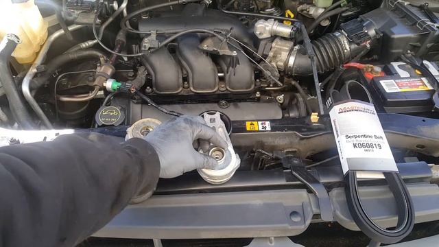 How to replace the serpentine belt and tensioner on a Mazda Tribute/Escape/Mariner 3.0l v6 смотреть онлайн