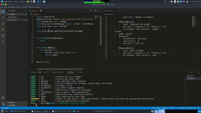 Graph Generator Application with Python's kivy and Matplotlib | kivy | kivyMD | Matplotlib | смотреть онлайн