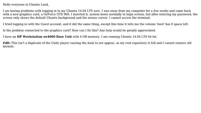 Ubuntu: Can't login after upgrading graphics card смотреть онлайн