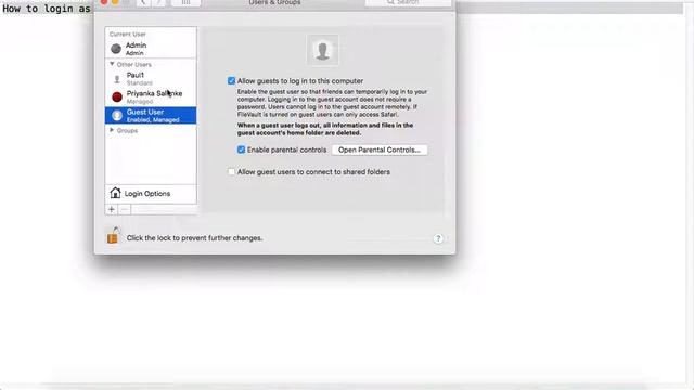 How to login as guest user in Mac activate or enable guest account смотреть онлайн