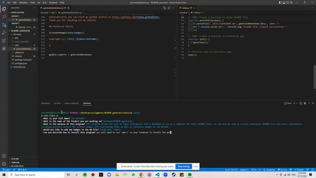 Markdown/README Generator by Yon Bermudez смотреть онлайн