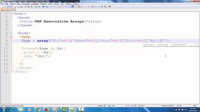 PHP Associative Array,Part-2,Lec-34|PHP tutorial for beginners in Urdu/Hindi| смотреть онлайн