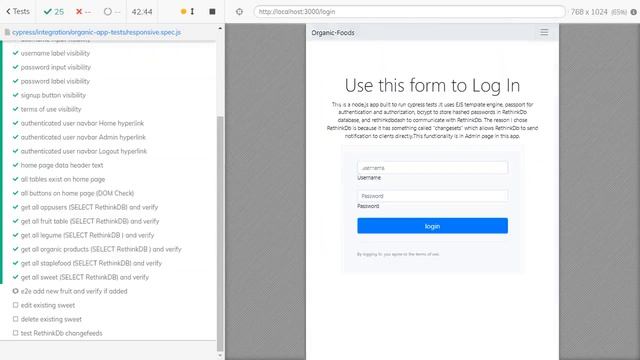 E2E Cypress test in Node.js -RethinkDB app смотреть онлайн