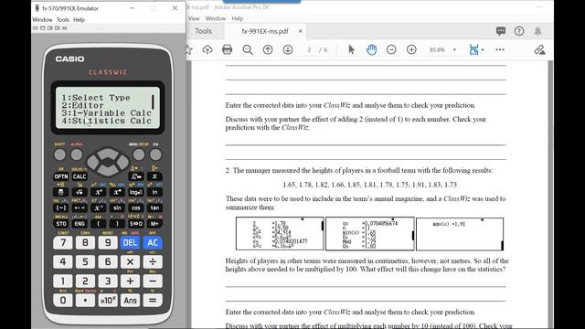 fx-991EX: One-Variable Statistics and Visualization смотреть онлайн