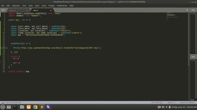?#Part2 Fetch weather api data | Build a weather web application in React JS смотреть онлайн
