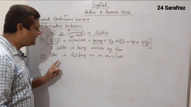 Active Voice and Passive Voice in english grammar/ Present Continuous Tense/ Affirmative Sentences смотреть онлайн