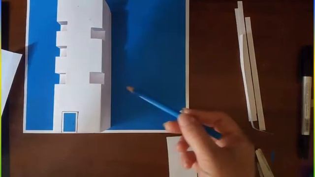 Городской пейзаж в технике "Бумагопластика". смотреть онлайн