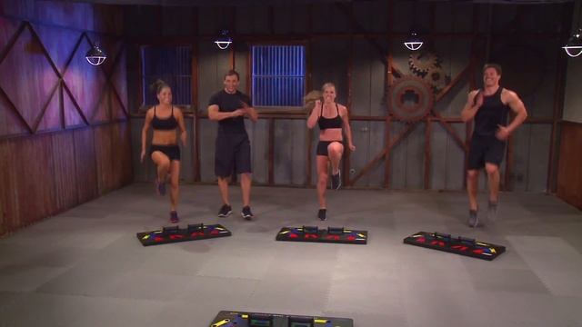 Triceps Superset 2 Of 3 - High Knees And Russian Twists | Power Press Tone & Burn Workout