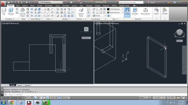 AutoCAD - 3D Modeling Basics #15 - Thicken and Shell - Brooke Godfrey смотреть онлайн