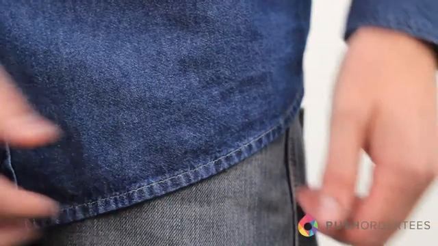 Harriton M550S | Men's Short-Sleeve Denim Shirt | RushOrderTees смотреть онлайн